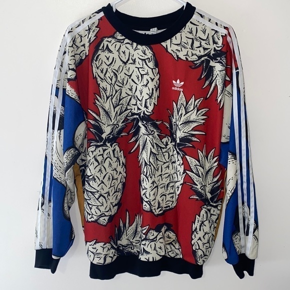 adidas x Farm Pineapple Print Boyfriend Pullover Sweatshirt - Picture 7 of 12